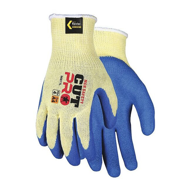 Cut Resistant Coated Gloves, Cut Level A4 ,Dipped ,Latex ,Smooth ,M 1 PR