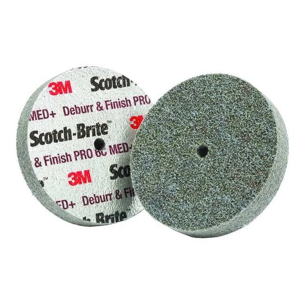 Scotch-Brite Unitized Wheel, 3 in Dia, 1/4 in W, 1/4 in Arbor Hole 7100053419