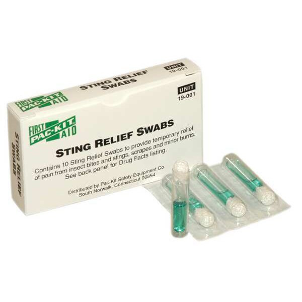 First Aid Only Sting Relief,Packet,2-1/8 In.,PK10 19-001
