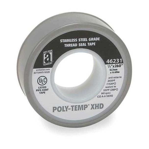 Anti-Seize Technology Thread Seal Tape,1/2 In. W,260 In. L 46231A