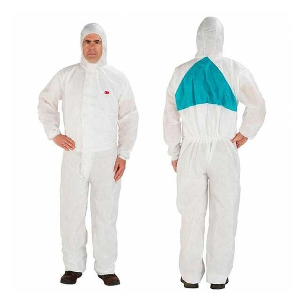 3m Hooded Disposable Coveralls, 2XL, White, SMMMS 4520-XXL