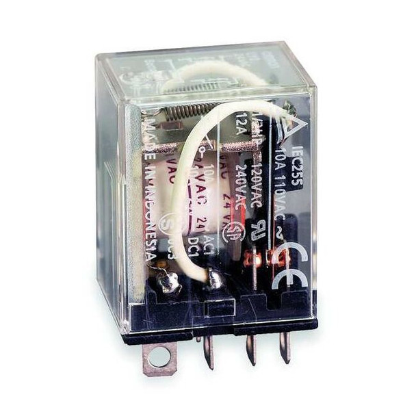 General Purpose Relay, 24V AC Coil Volts, Square, 8 Pins, J Socket Code, DPDT
