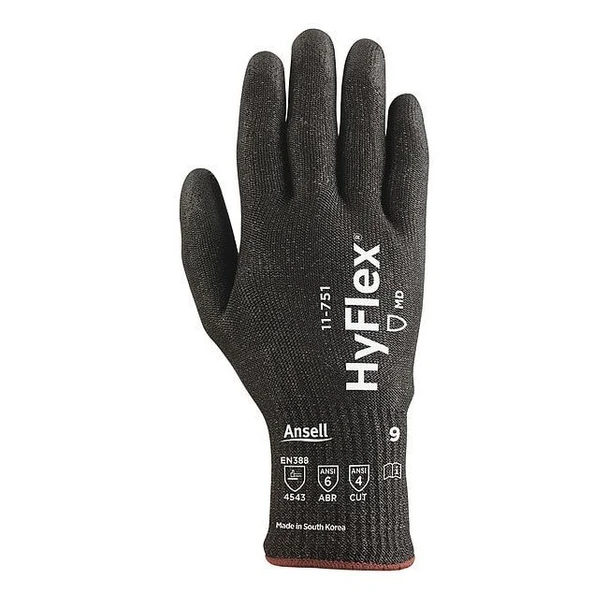 Cut-Resistant Coated Gloves, Cut Level A4 ,Polyurethane ,Smooth ,11 1 PR