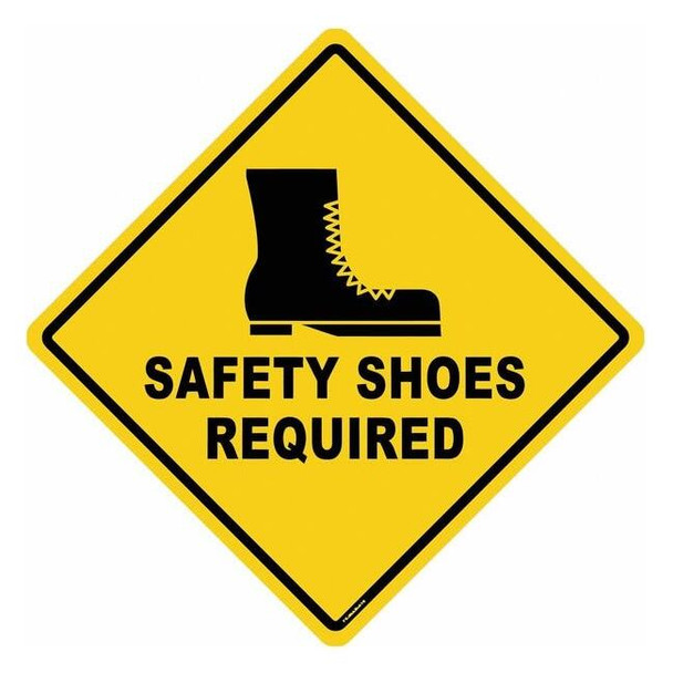 Anti-Slip Floor Sign, 17 in H, 17 in W, Vinyl, Diamond, English, FS-DIAM-510