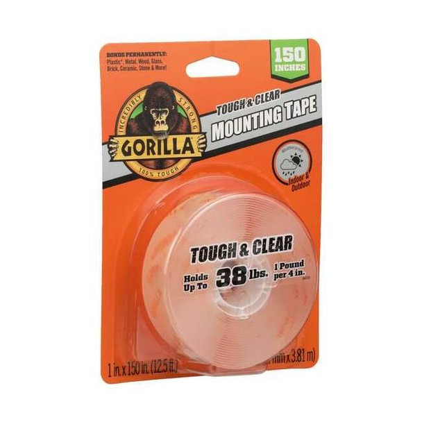 Gorilla Glue Double Side Foam Mounting Tape, 1 in W Thick, Transparent 6036002