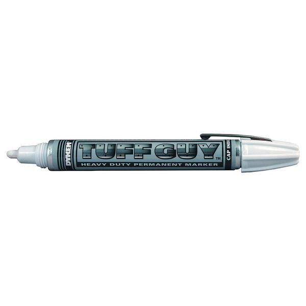 Dykem Industrial Marker, Medium Tip, White Color Family, Ink 44175