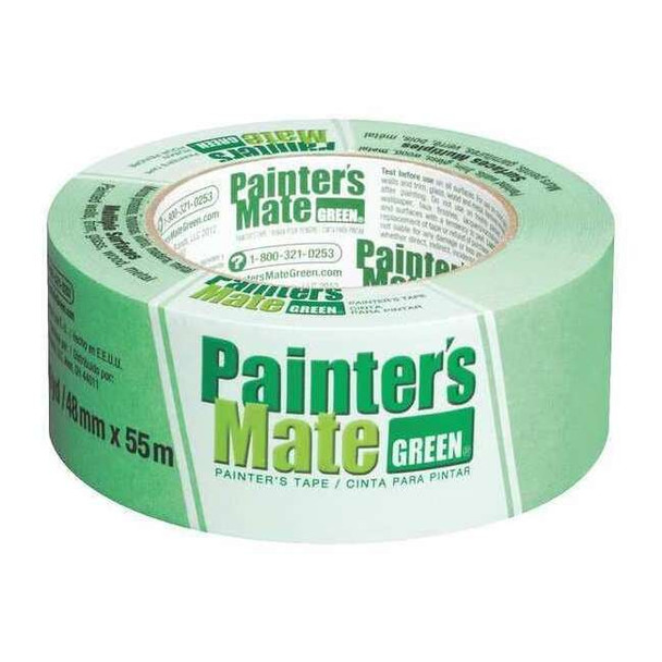 Painter's Tape, 48 mm W x 55 m L, 5.4 mil Thick, Green, Rubber Adhesive
