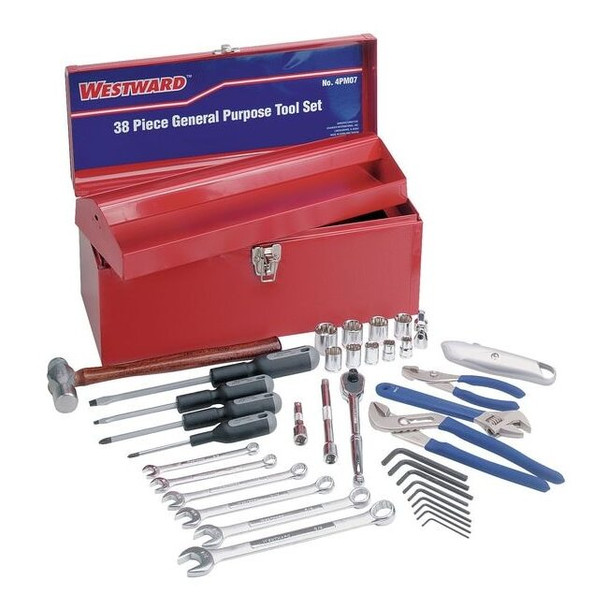 Westward Master Tool Set,SAE,38 pcs. 4PM07