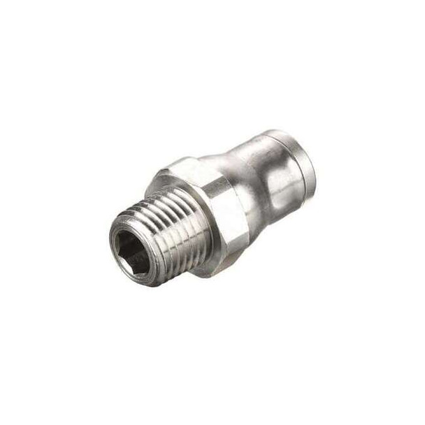 Legris Fitting, Straight, Brass, Push-Fit 3/8 in, MNPT 1/8 in  3675 60 11
