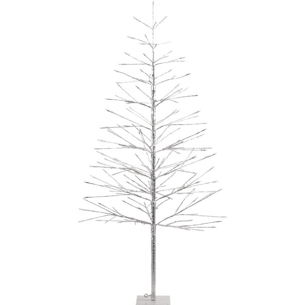 Alpine 60 In. Silver Christmas Tree with Multi-Colored LED Lights BYS144MC