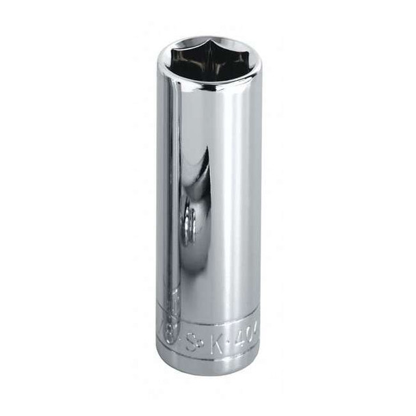 1/2 in Drive, 3/4" SAE, Socket, 12 Points,  Steel, Chrome, 3/4 in