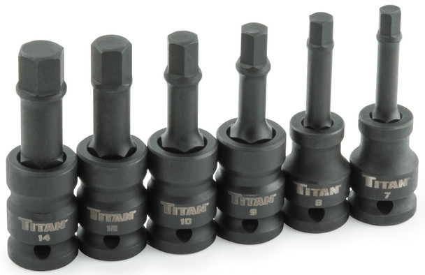6Pc 1/2"Dr Mm Hex Imp Bit Set 42906
