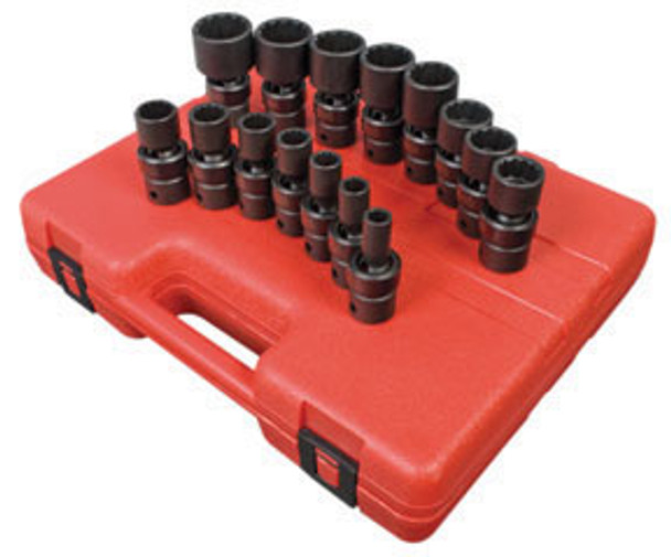 1/2" Drive, 12 Pt. SAE Universal Impact Socket Set, 15 Pc. 2856
