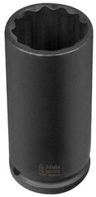1/2" Drive, 12 Pt. Deep Spindle Nut Impact Socket, 32mm 2804ZD