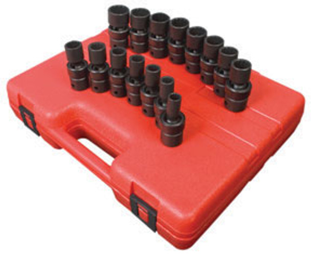 1/2" Drive, 12 Pt. Metric Universal Impact Socket Set, 15 Pc. 2855