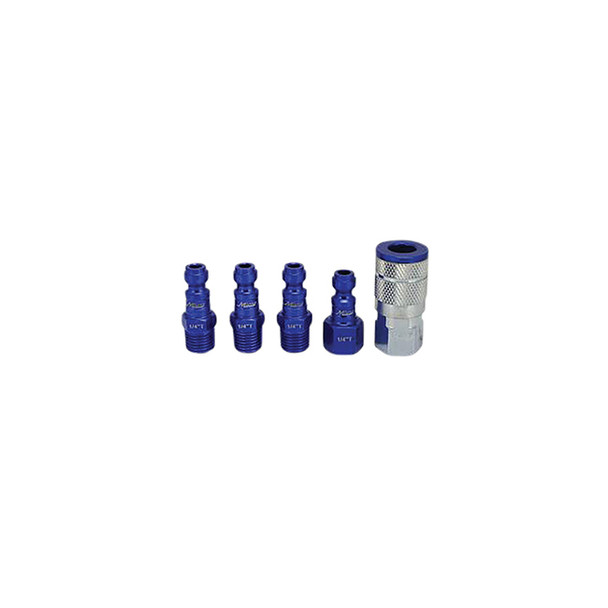 Coupler & Plug Kit - (T-Style, Blue) - 1/4" NPT, (5-Piece) S-305TKIT