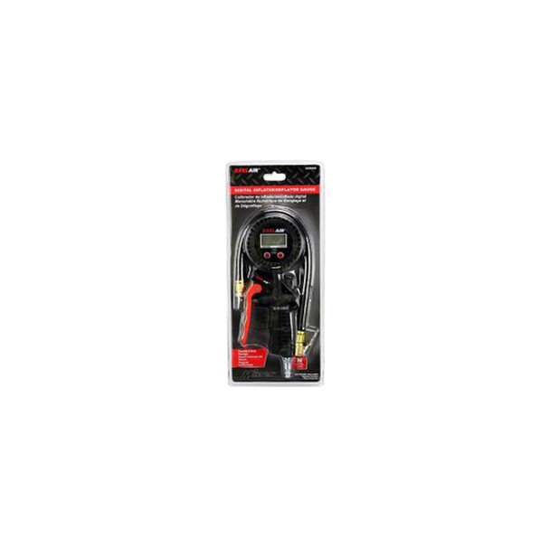 EXELAIR Digital Pistol Grip Tire Inflator/Deflator Gauge - 16" Air Hose and Easy-Clip Chuck EX0500D