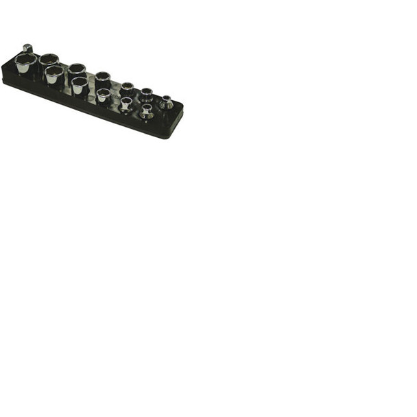 3/8" Dr Shallow 13-hole magnetic Socket Organizer, Black 712