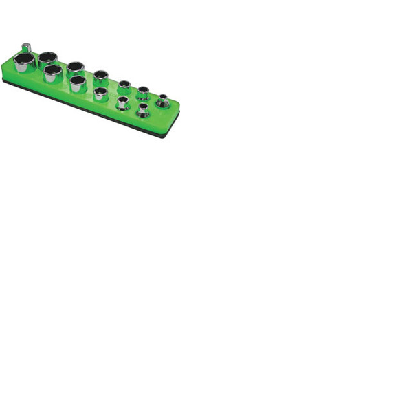 3/8” Dr. Magnetic Socket Holder - SAE, Metric, Neon Green 718