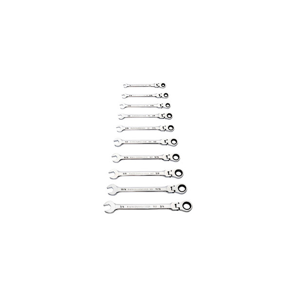 10 Piece 90-Tooth 12 Pt Flex Head Ratcheting Comb WR 86758