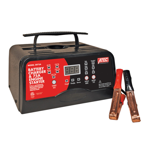 6/12V, 12/2/75A ATEC CHARGER 3075A