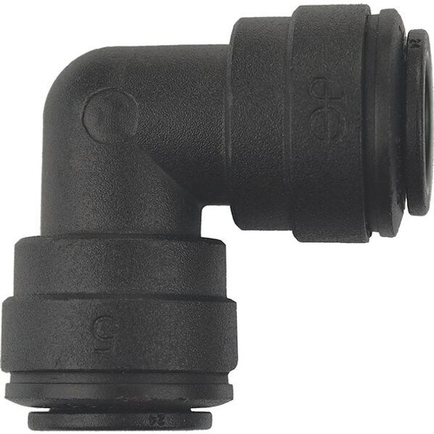 John Guest Union Elbow,Black,3/8" Tube Size,PK10 PP0312E