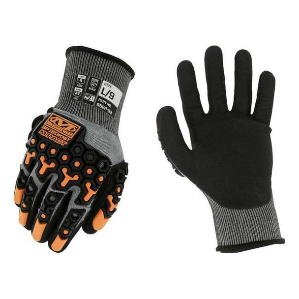Knit Gloves, Cut Level A7 ,Dipped ,Nitrile ,Sandy ,7 1 PR