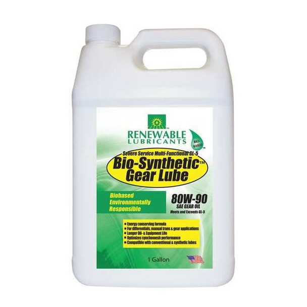 Renewable Lubricants Gear Oil, 1 gal, Jug, Light Golden 82133