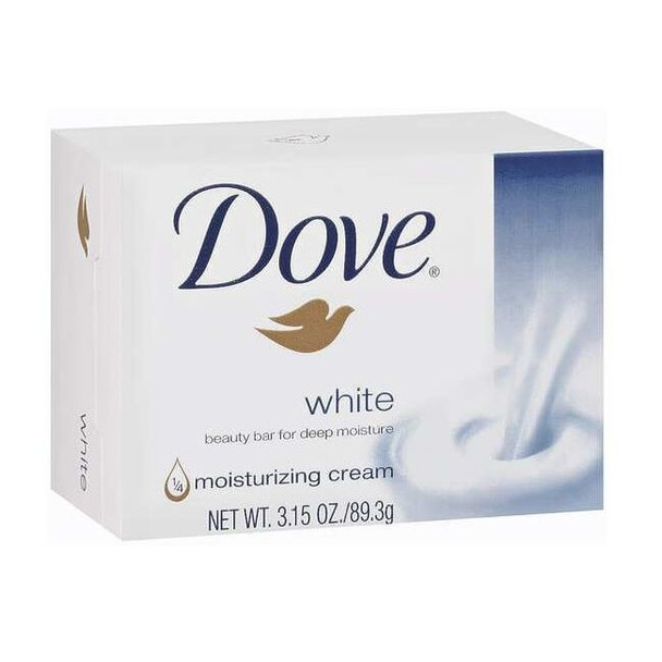 Dove Body Soap, Perfumed, White, 3.25 oz, Moisturizing, Wrapped CB370944