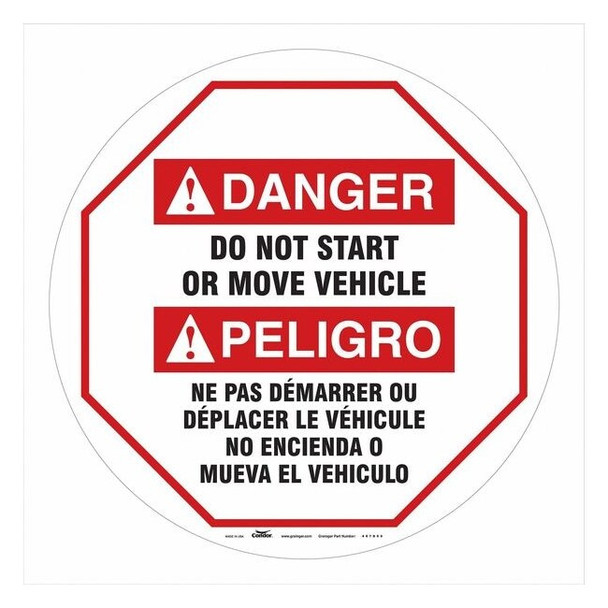 Traffic Sign, 20 in Height, 20 in Width, Vinyl, Circle, English, French, Spanish