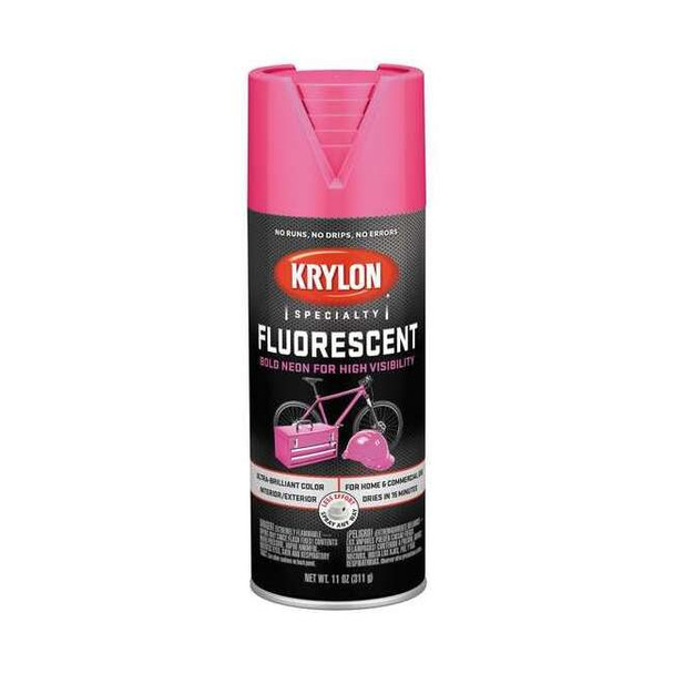 Krylon Spray Paint, Flourescent Cerise, Gloss, Solvent, 11 oz K03105777