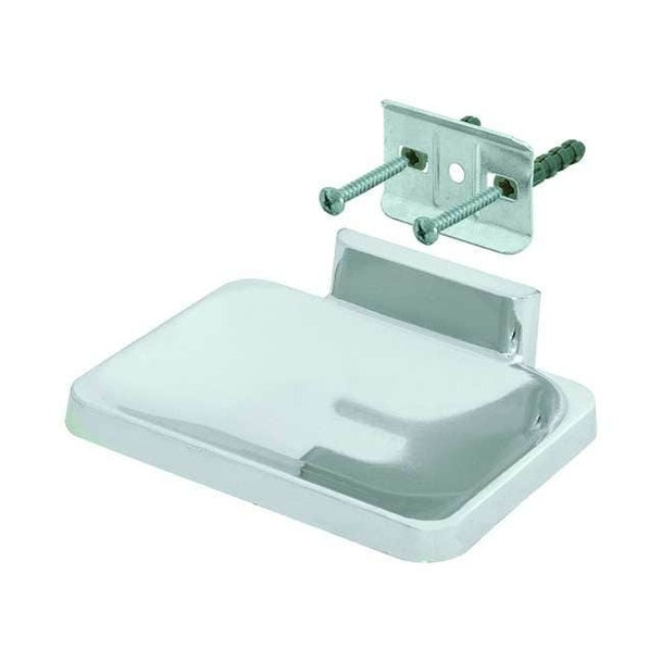 Manufacturer Varies Soap Dish,Silver,1-45/64" H,4-29/64" W 15202