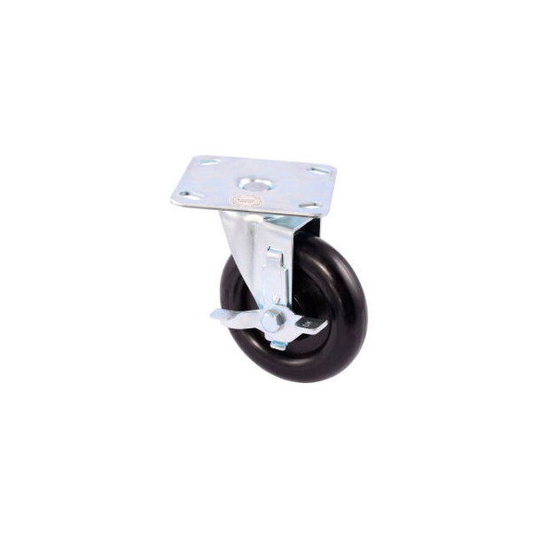 Global Industrial Medium Duty 5"" Polyurethane Swivel Plate Caster with Brake -