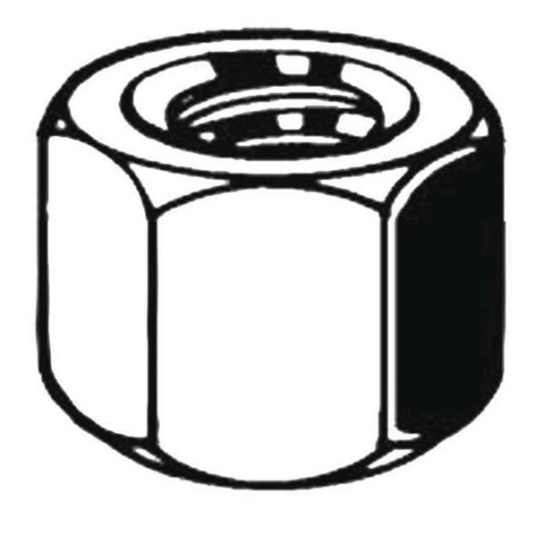 Hex Nut, 1-1/8"-12, Steel, Grade 8, Black Oxide, 1-7/64 in Ht