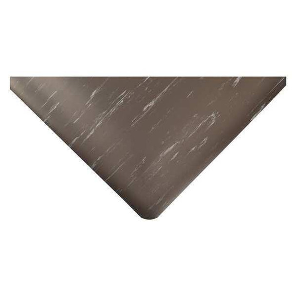 Antifatigue Mat, 5 ft. L x 3 ft. W, 1/2" Thickness, Vinyl, Marble, Black/White