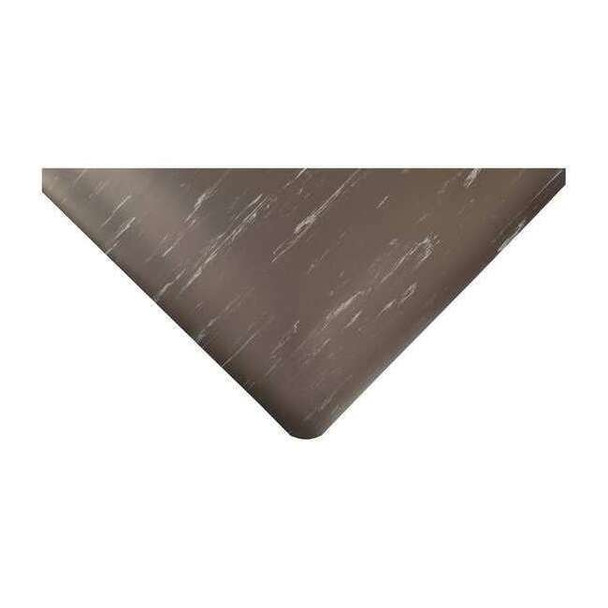 Antifatigue Mat, 5 ft. L x 3 ft. W, 1/2" Thickness, Vinyl, Marble, Black/White