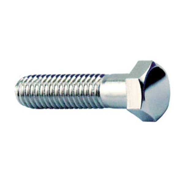 Grade 5, 1/4"-20 Hex Head Cap Screw, Chrome Plated Steel, 5/8 in L, 5 PK