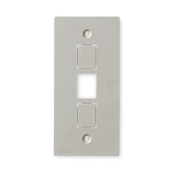 Hubbell Wiring Device-Kellems Three-Jack Faceplate, White, PVC, Plates KP2163