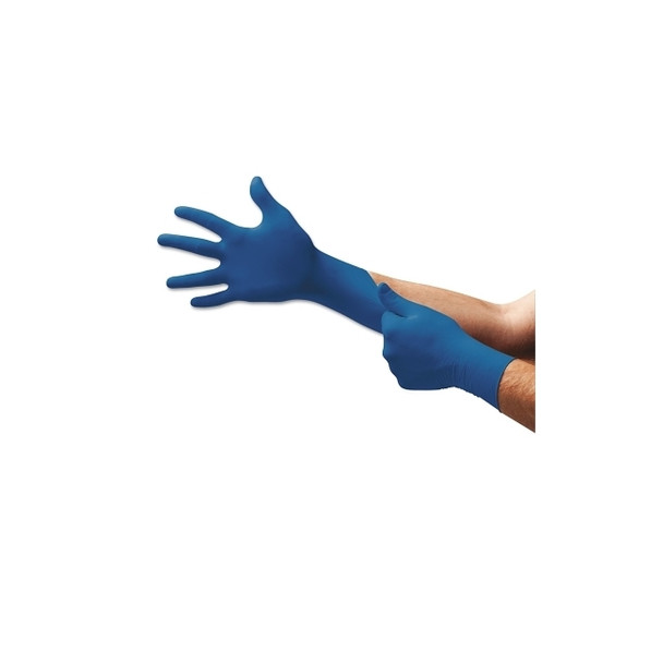 UltraSense® US-220 Nitrile Disposable Gloves, Finger - 11 mm; Palm - 8 mm, Large, Blue