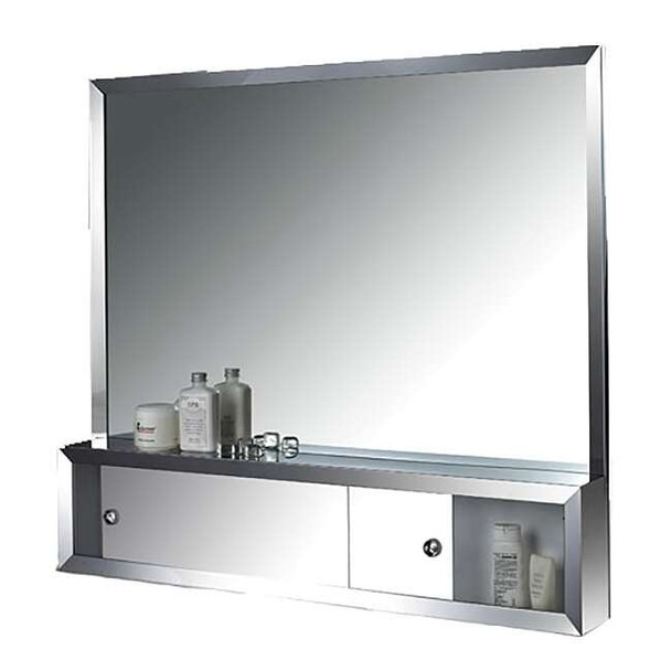Ketcham 36" x 32" Surface Mounted SS Framed Cosmetic Box with Mirror 3632CB
