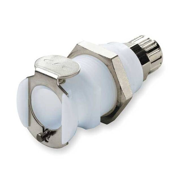 Colder Panel Mount Coupler, Acetal, Shut-Off, PTF PLCD12006