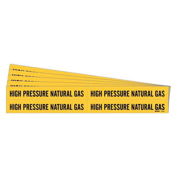 Brady Pipe Marker,Hi-Pressure Natural Gas,PK5, 7139-4-PK 7139-4-PK