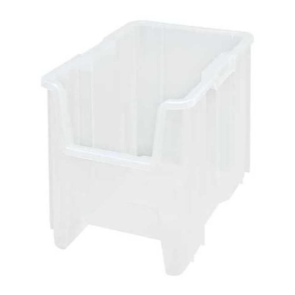 Storage Bin, Polypropylene, Clear, 12 1/2 in H, 10 7/8 in W, 17 1/2 in L