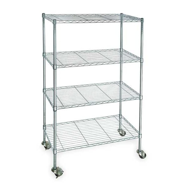 Manufacturer Varies Wire Cart, 4 Shelf, Zinc,48x18x67 In. 3TPC3