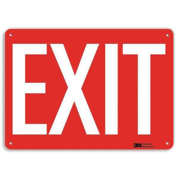 Lyle Exit Sign, Recycled Plastic, 10" W, 7" H, Exit, Red U1-1016-NP_10X7