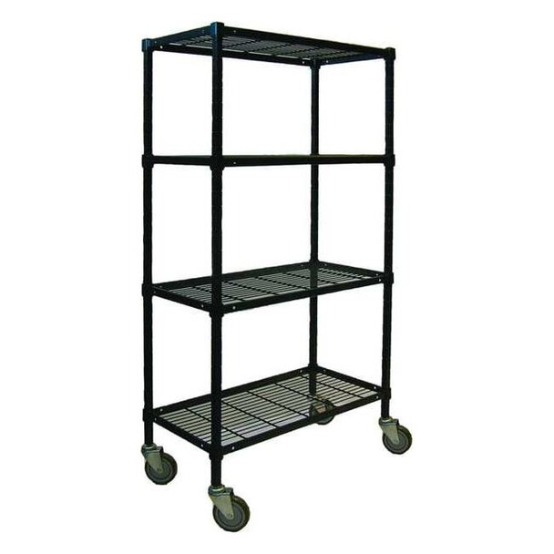 Manufacturer Varies Wire Cart,4 Shelf,72x24x70,Black 2HDK7
