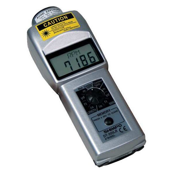 Shimpo Tachometer,6 to 99,999 rpm DT-205LR