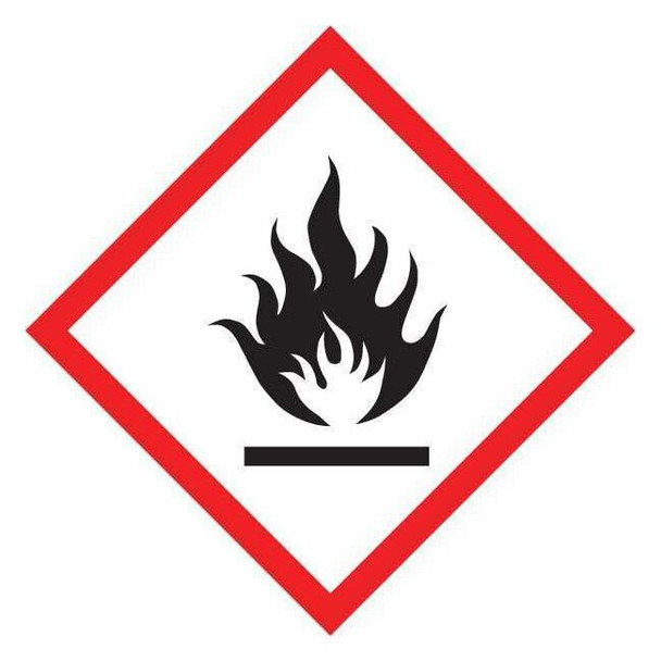 Accuform Label,Flame,1x1 In,Ctd Paper,250 Roll LZH601PS2