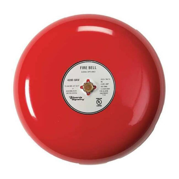 Edwards Signaling Fire Bell,Red,8 In. 438D-8N5-R