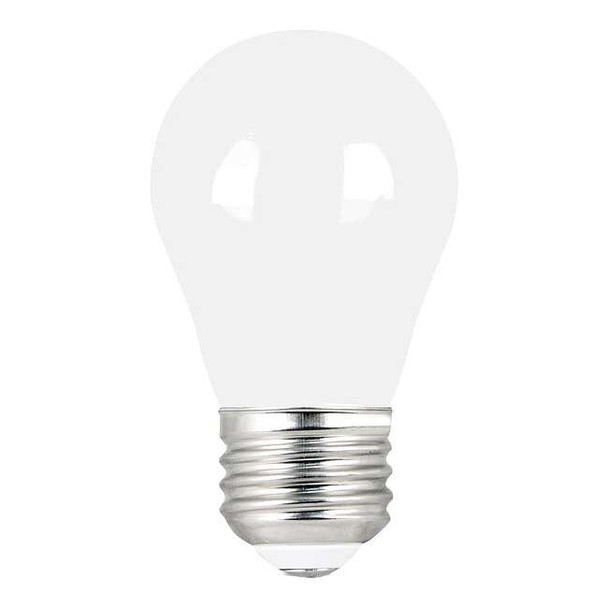 5 W, Compact LED Bulb, White, A15, 3000K Temp. Clear, Dimmable,PK2